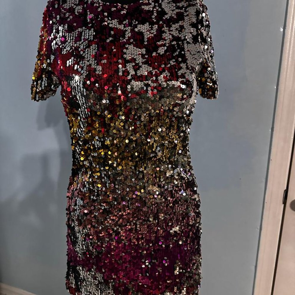 Forever21 Women Multicolor Sequin Mini Dress Size S